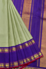 Elaichi Green Handloom Korvai Kanjivaram Silk Saree 10065051