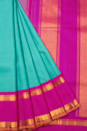 Aqua Blue Handloom Korvai Kanjivaram Silk Saree 10065052