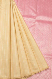 Beige Handloom Kanjivaram Silk Saree 10065058