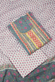 Gotapatti Embroidered 3-piece Cotton Salwar Suit Material - Avishya