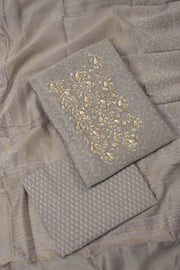 Embroidered 3-Piece Silk Cotton Salwar Suit Material