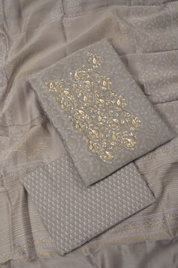Embroidered 3-Piece Silk Cotton Salwar Suit Material