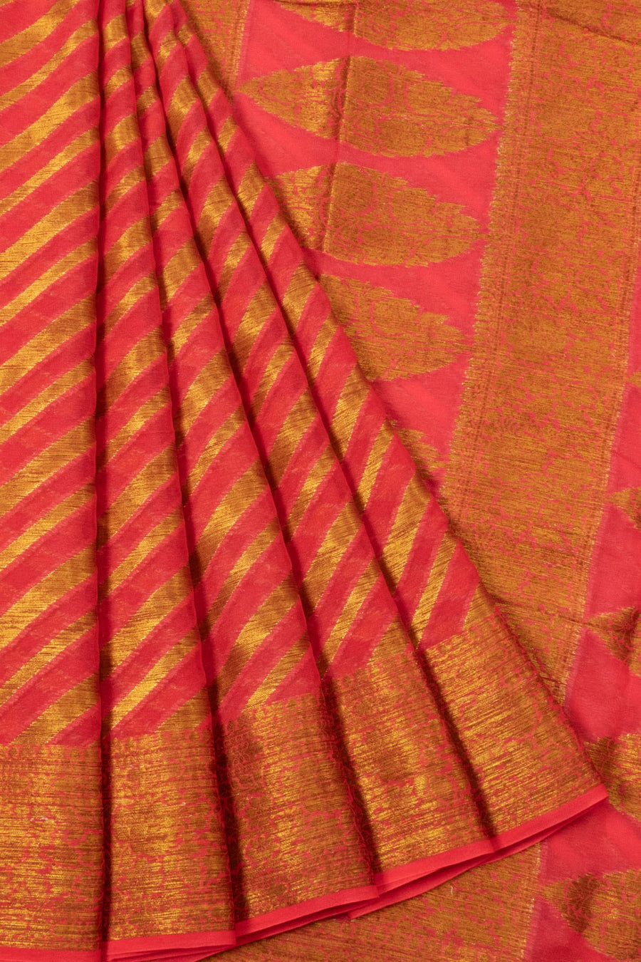 Pink Handloom Banarasi Chiffon Saree - Avishya