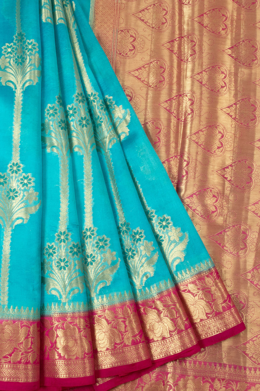 Blue Handloom Banarasi Summer Silk Saree  - Avishya