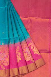 Blue Handloom Kanjivaram Soft Silk Saree - Avishya