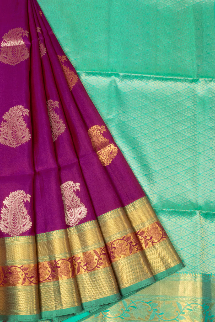 Violet Handloom Kanjivaram Soft Silk Saree - Avishya