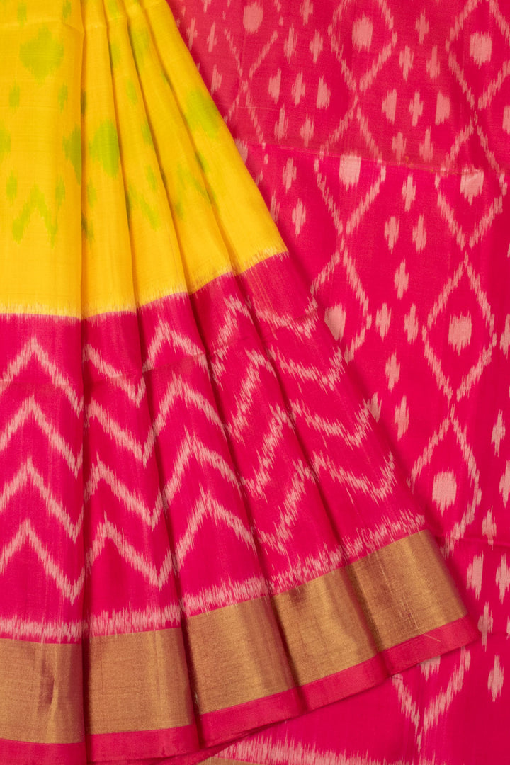Vivid Yellow Handloom Kanjivaram Soft Silk Saree 10065236