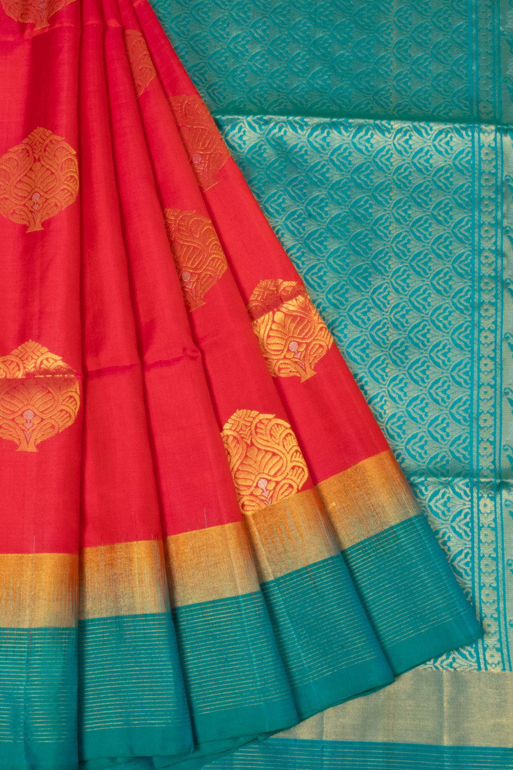Crimson Red Handloom Kanjivaram Soft Silk Saree - Avishya