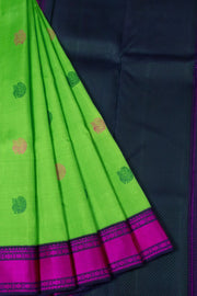 Parrot Green Kanjivaram Soft Silk Saree - Avishya