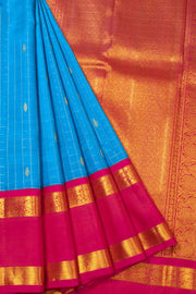 Blue Handloom Kanjivaram Silk Saree - Avishya