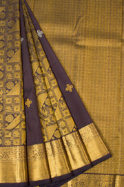Dark Violet Handloom Kanjivaram Silk Saree - Avishya