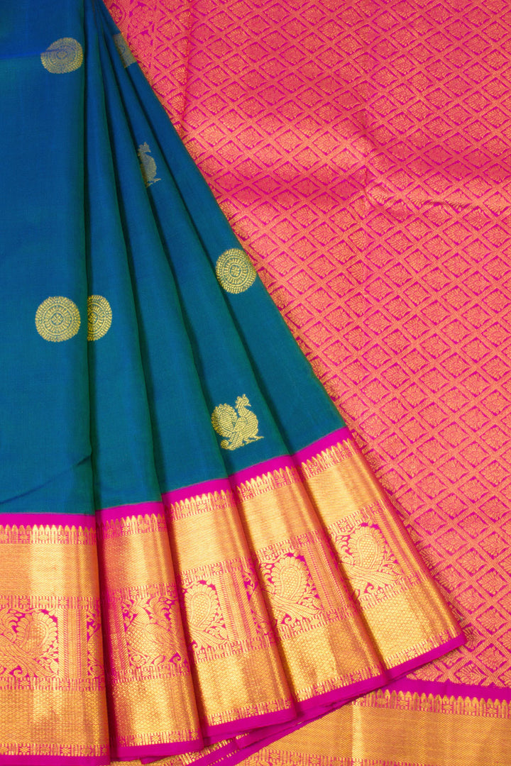 Blue Handloom Kanjivaram Silk Saree  - Avishya