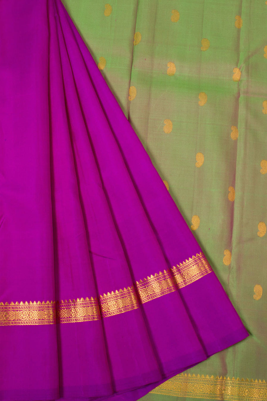 Pirate Purple Handloom Kanjivaram Silk Saree - Avishya
