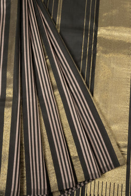 Black Handloom Kanjivaram Silk Saree - Avishya