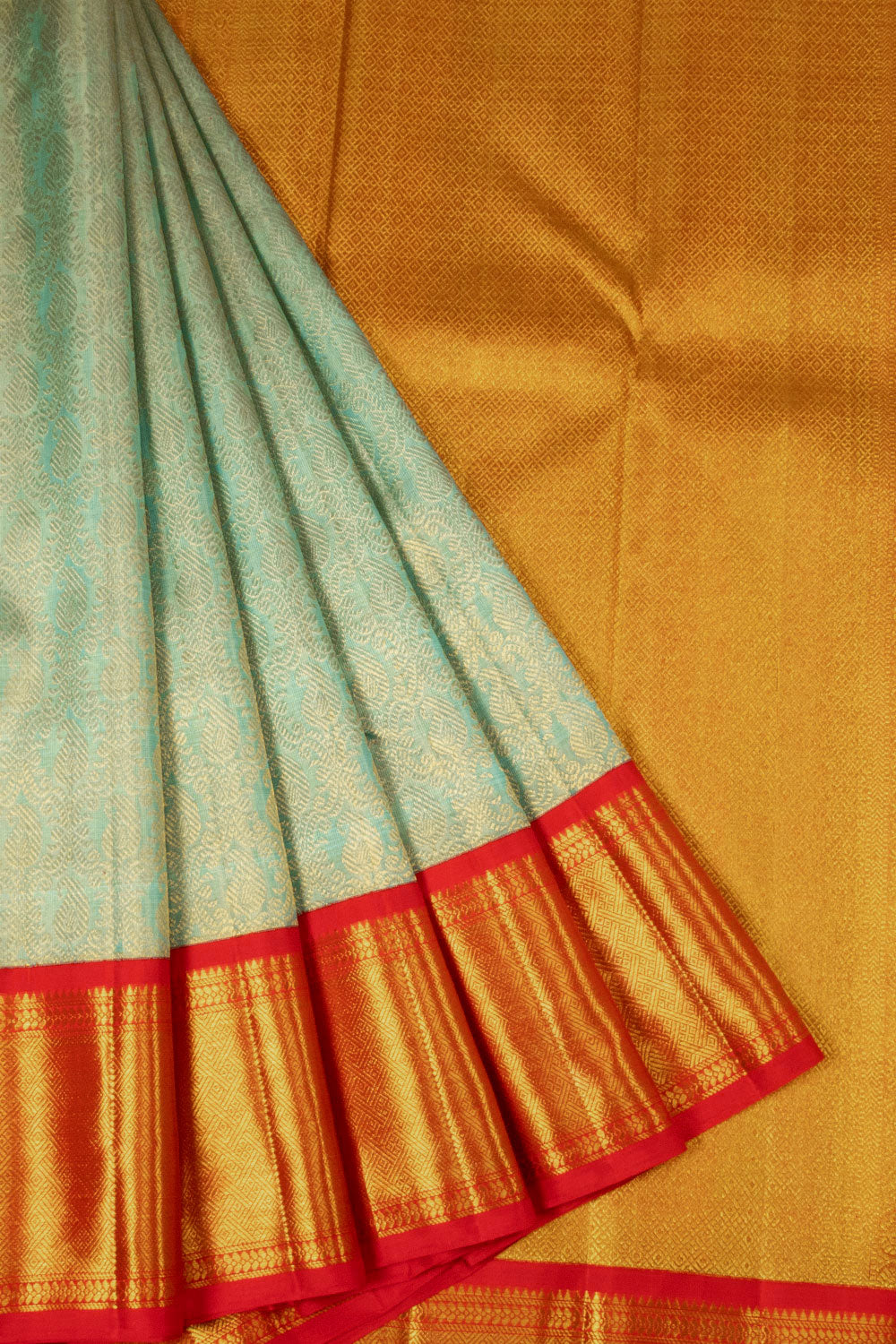 Powder Blue Bridal Kanjivaram Silk Saree - Avishya