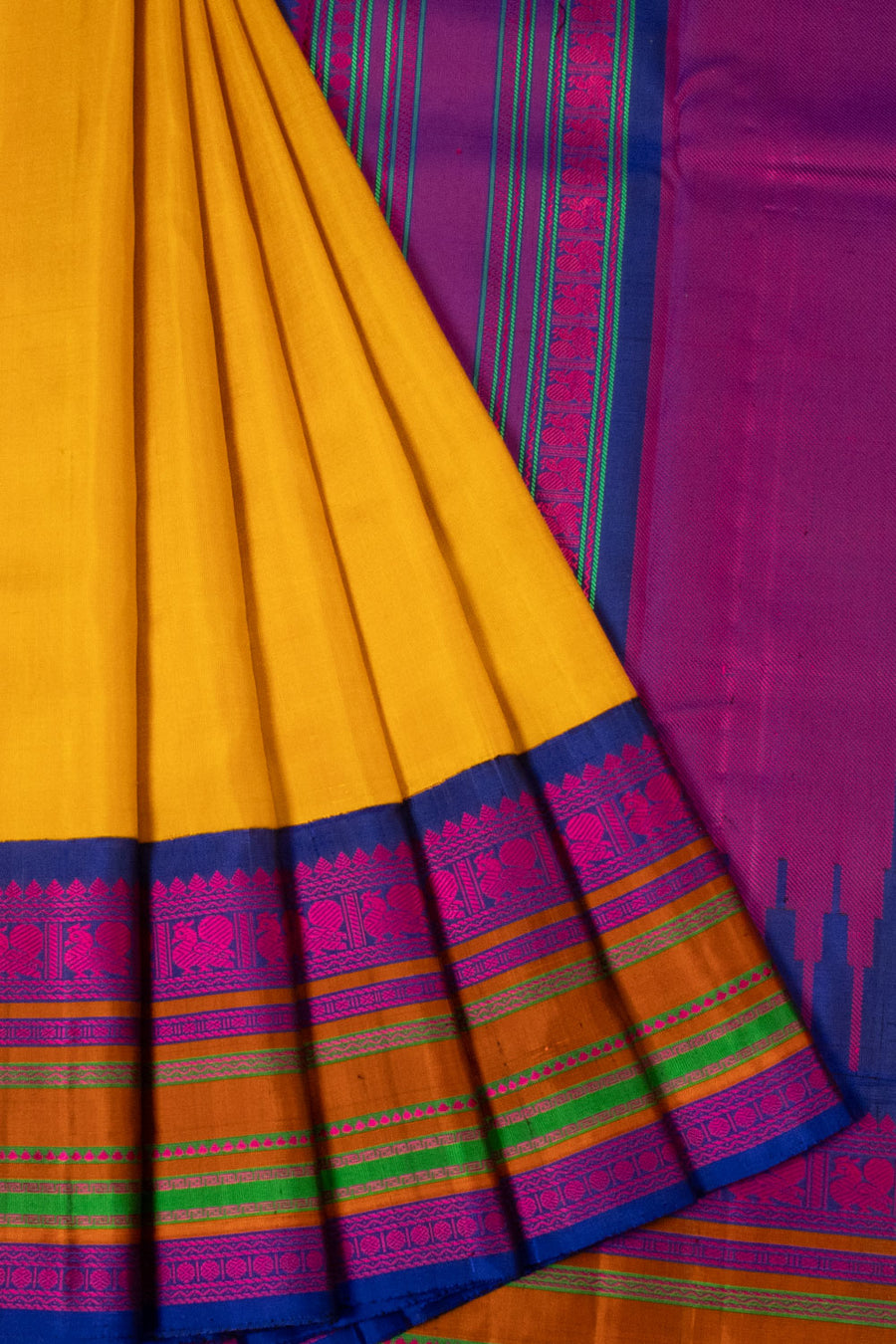 Yellow  Handloom Kanjivaram Soft Silk Saree-Avishya