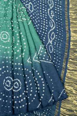 Sky Blue Handwoven Bandhani Modal Saree - Avishya