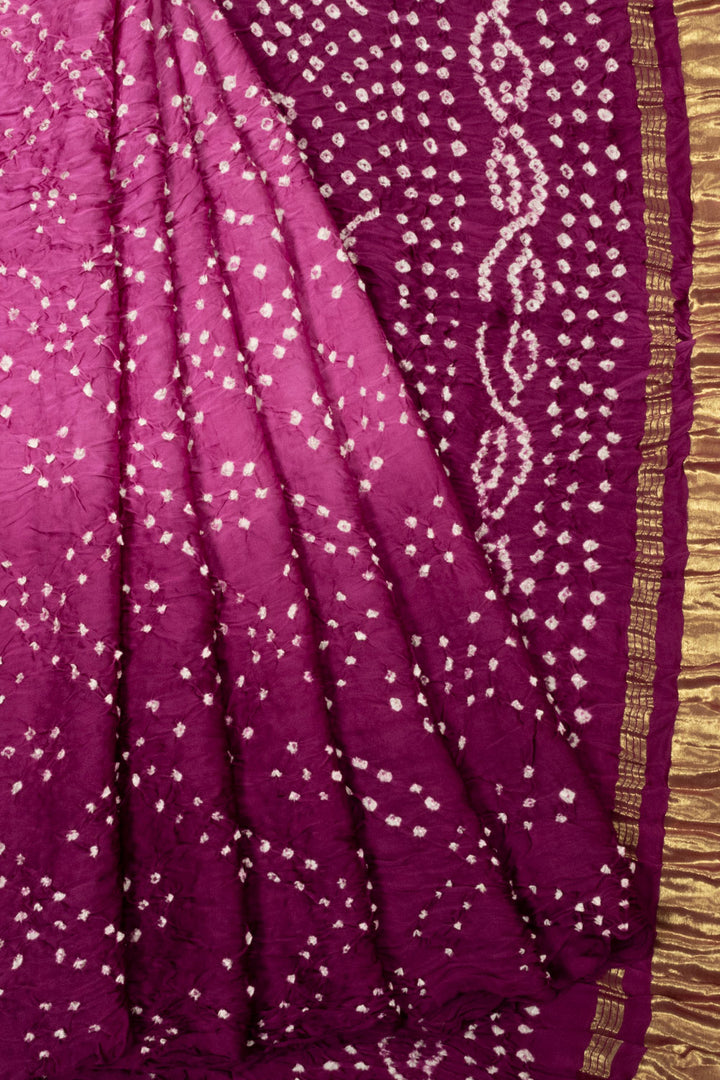 Purple Handwoven Bandhani Modal Saree - Avishya