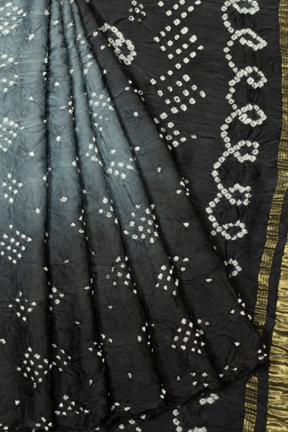 Grey Handwoven Bandhani Modal Saree  - Avishya