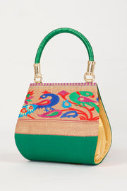 Green Handcrafted Paithani Potli Bag - Avishya