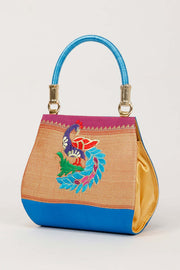 Blue Handcrafted Paithani Potli Bag - Avishya
