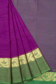 Purple Handloom Dhaniakhali Cotton Saree - Avishya