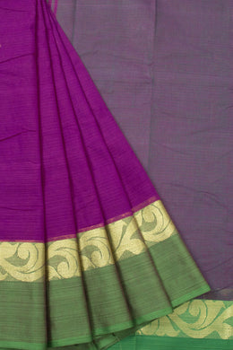 Purple Handloom Dhaniakhali Cotton Saree - Avishya