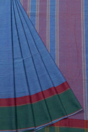 Blue Handloom Khadi Bengal Cotton Saree - Avishya