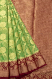 Green Banarasi Organza Saree - Avishya