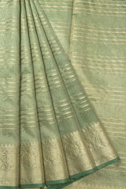 Pistachio Green Banarasi Organza Saree - Avishya