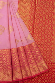 Flamingo Pink Handloom Banarasi Cotton Saree - Avishya