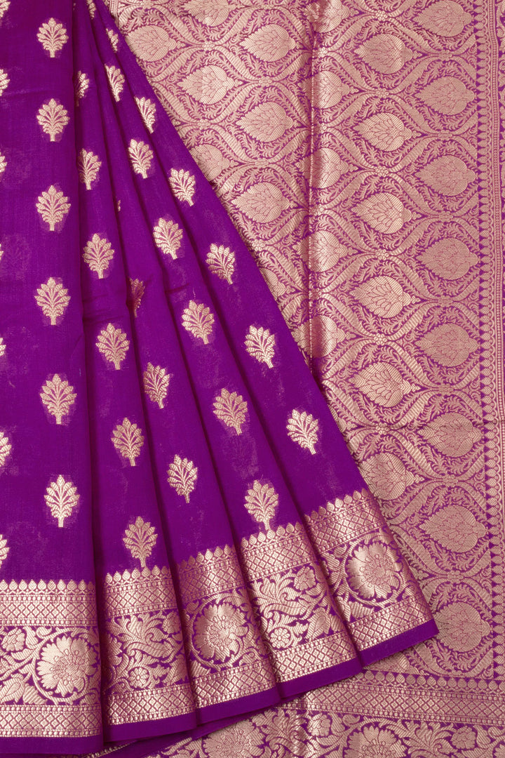 Violet Handloom Banarasi Chiniya Silk Saree - Avishya