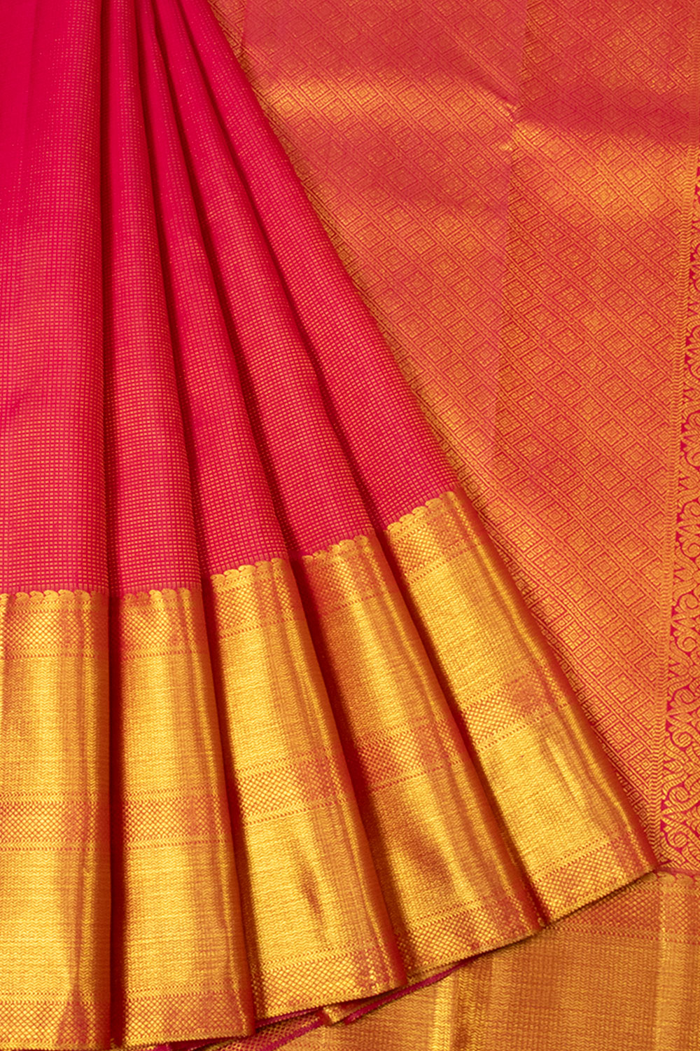 Hot Pink Bridal Kanjivaram Silk Saree - Avishya