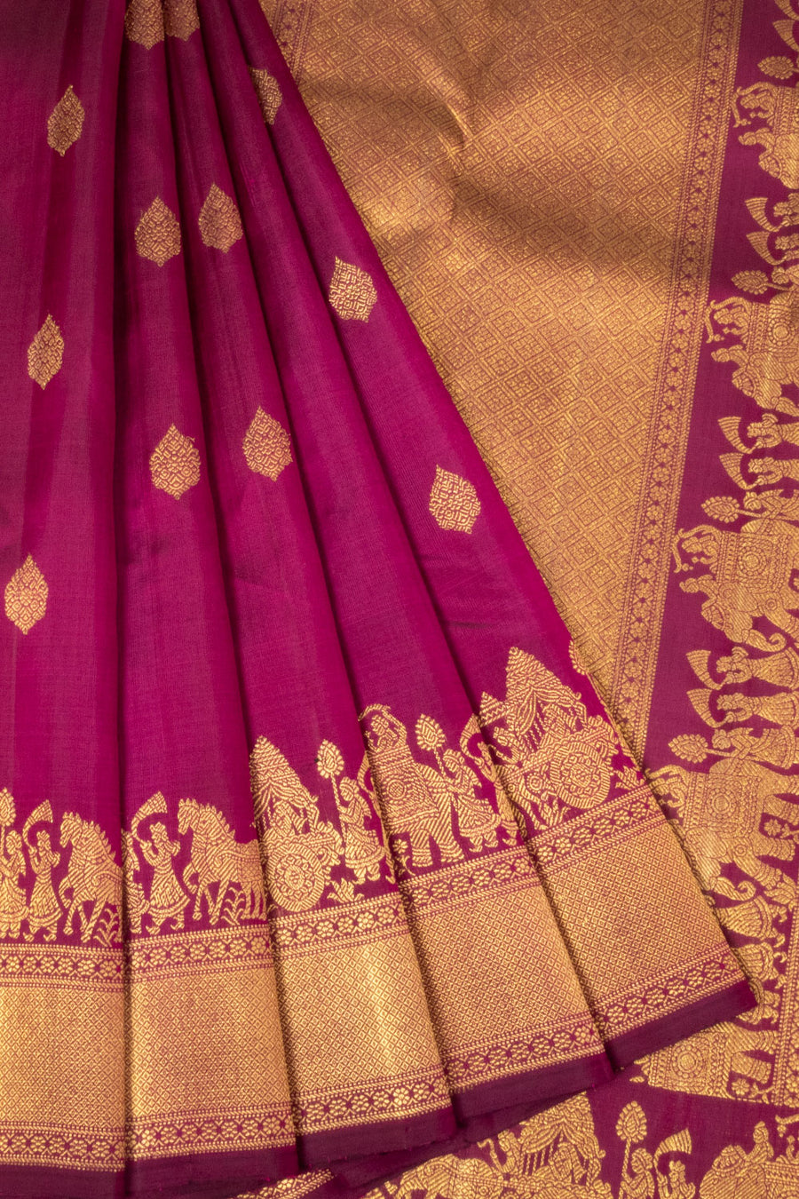Violet Bridal Kanjivaram Silk Saree - Avishya