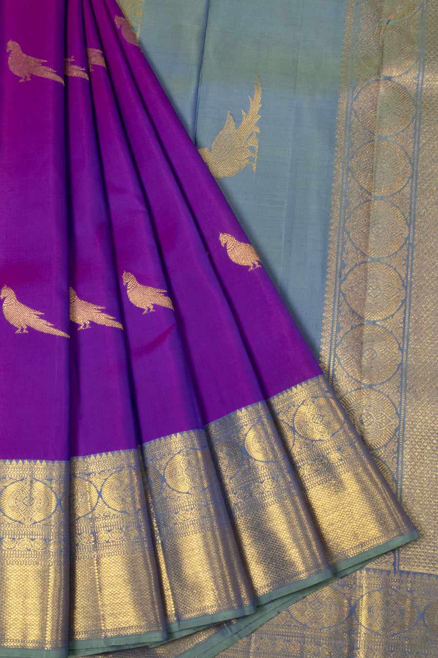 Violet Handloom Kanjivaram Silk Saree - Avishya