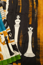 Off White Mulberry Hand Painted Silk Saree - Avishya