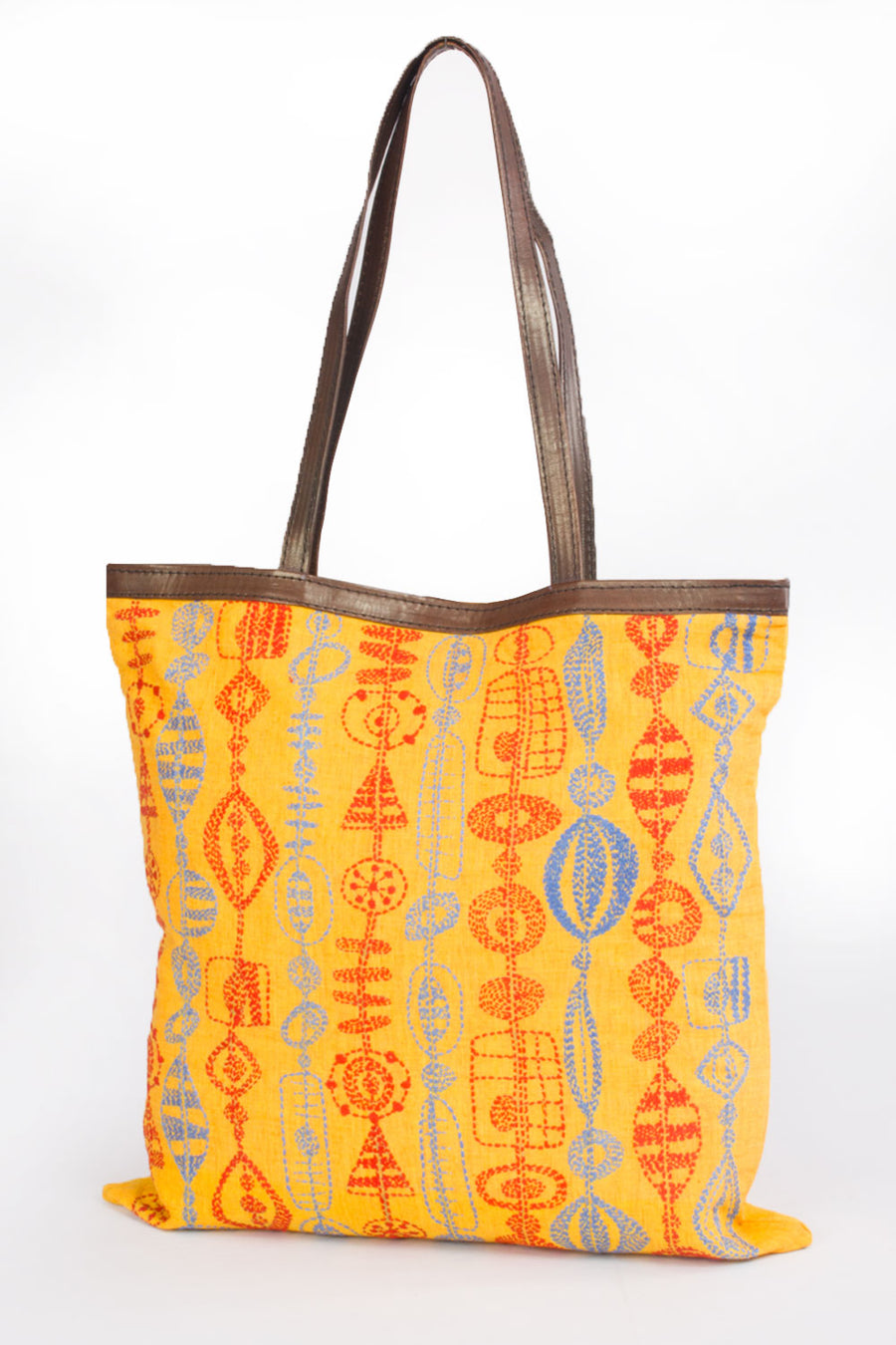 Yellow Kantha Embroidery Tote Bag - Avishya