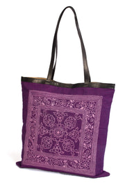 Violet Kantha Embroidery Tote Bag - Avishya