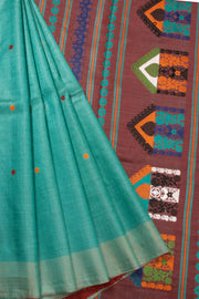 Artic Blue Handloom Kosa Silk saree - Avishya