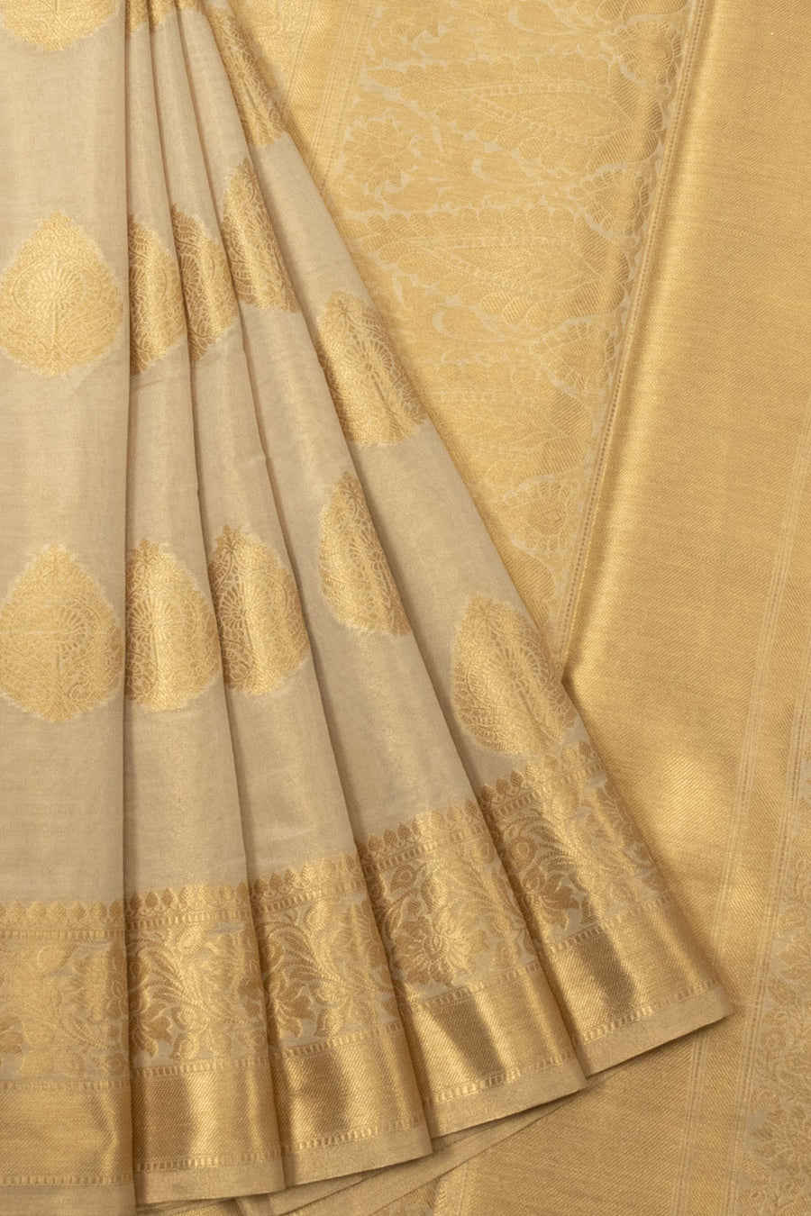 Gold Banarasi Tissue Silk Saree  - Avishya