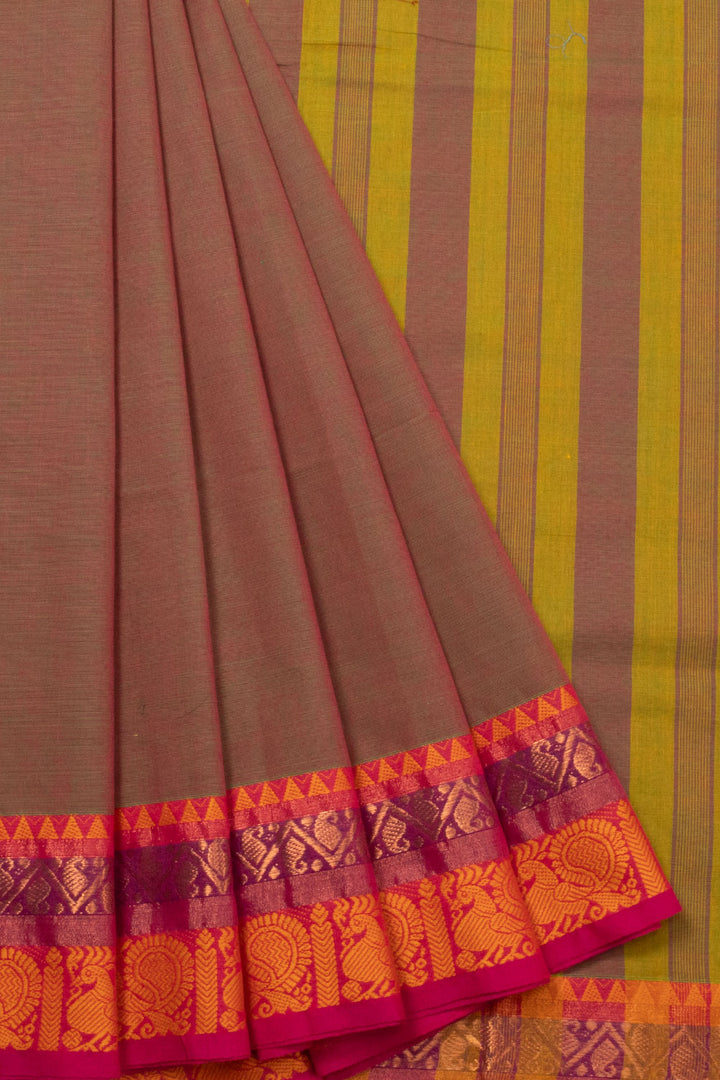 Dual Tone  Handloom Chettinad Cotton Saree - Avishya