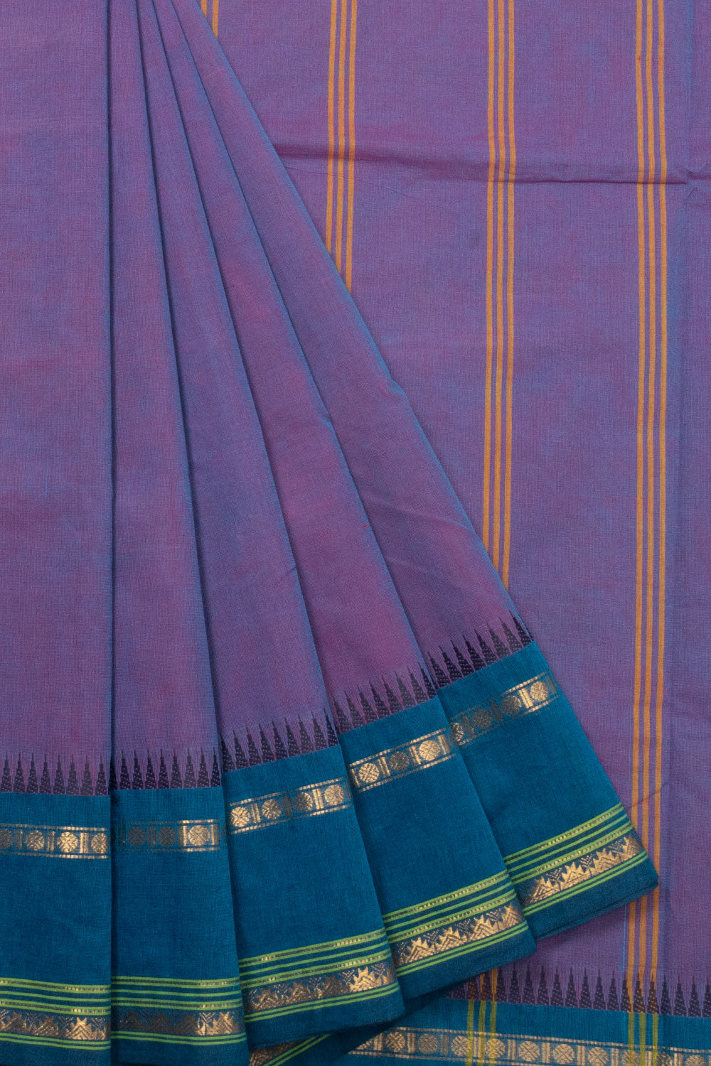 Lavender Handloom Chettinad Cotton Saree - Avishya