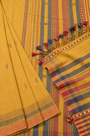 Yellow Handloom Bhujodi Kala Cotton Saree - Avishya