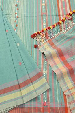 Green Handloom Bhujodi Kala Cotton Saree - Avishya