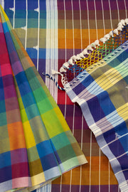 Multicolor Handloom Bhujodi Linen Saree - Avishya