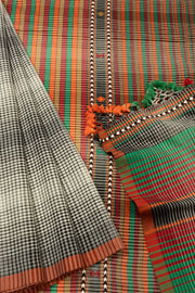 Multi colour Handloom Bhujodi  Cotton Saree - Avishya