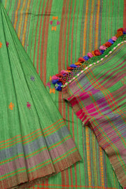 Green Handloom Bhujodi Tussar Cotton Saree - Avishya