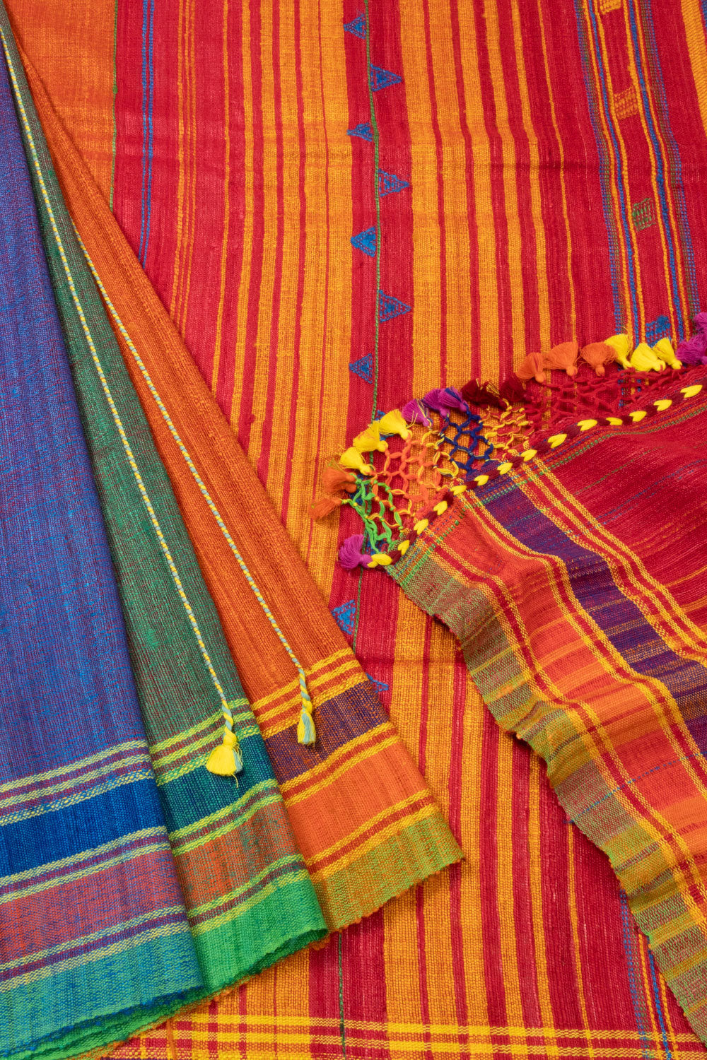 Multicolor Handloom Bhujodi Tussar Cotton Saree 10065725