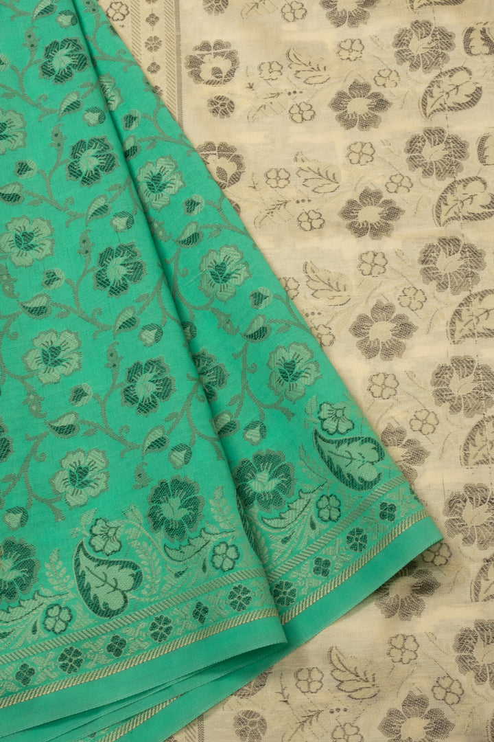 Green Handloom Himro Silk Cotton Saree - Avishya