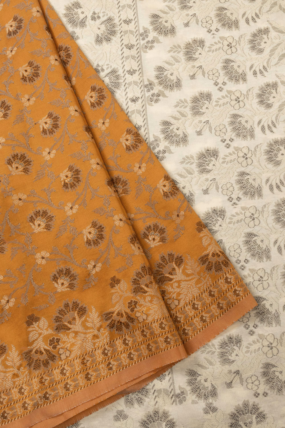 Yellow Handloom Himro Silk Cotton Saree - Avishya